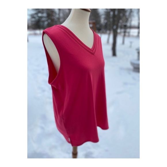 Red Casual Tank Top Loungewear Activewear Sports - Picture 4 of 8